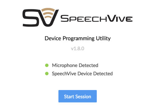Start SpeechVive Session screenshot